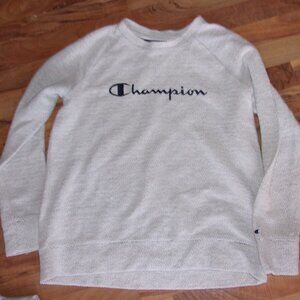 champion vintage size extra large womens  active shirt gray logo sweatshirt